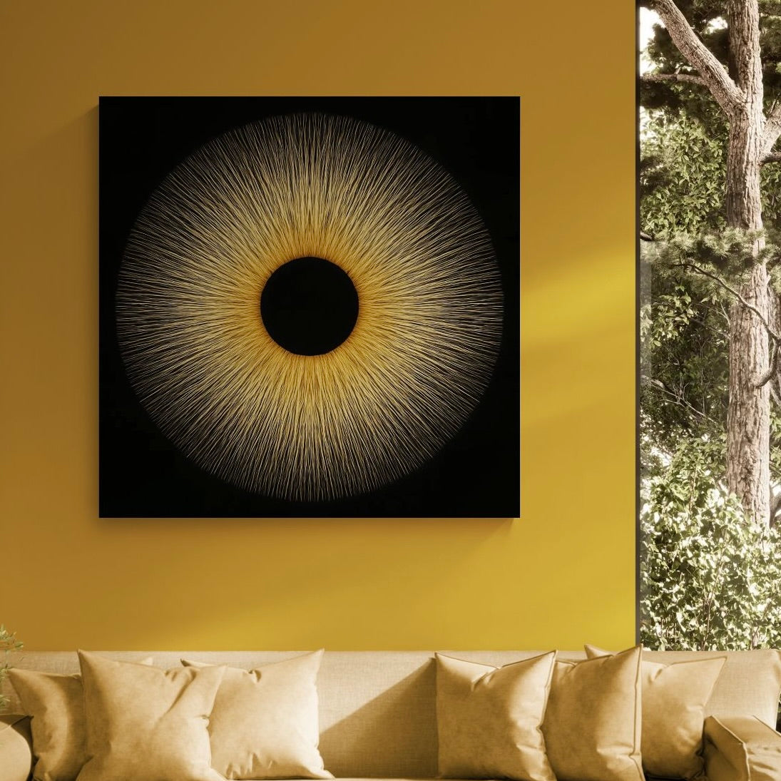 SUN EYE: Wood Print 30x30"